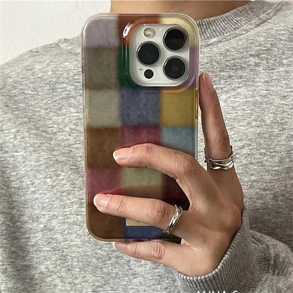 Colour Block Plaid Case