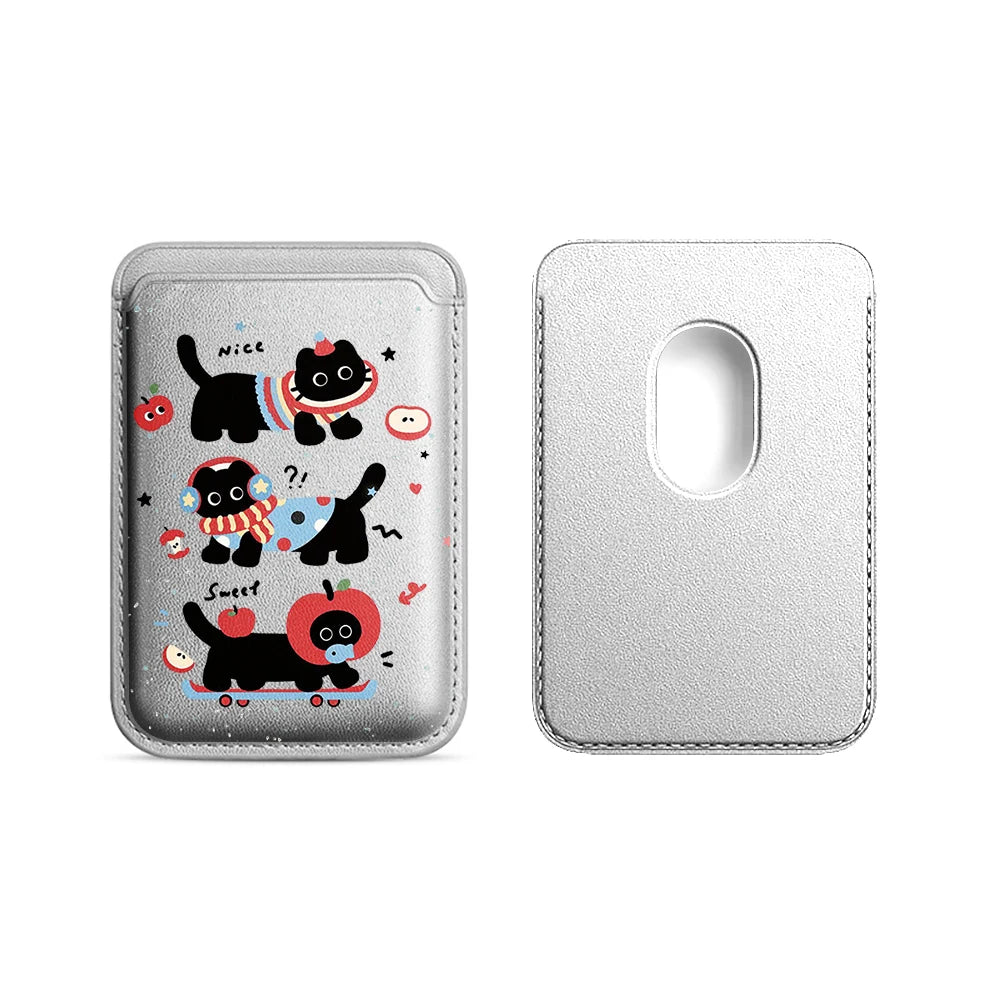 Black Cat MagSafe Card Holder