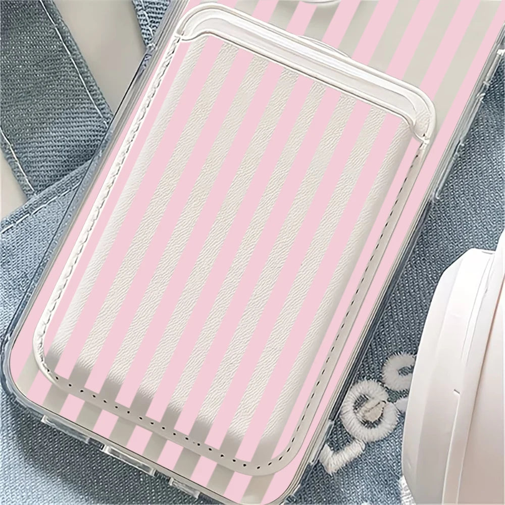 Pink Stripe MagSafe Wallet Case