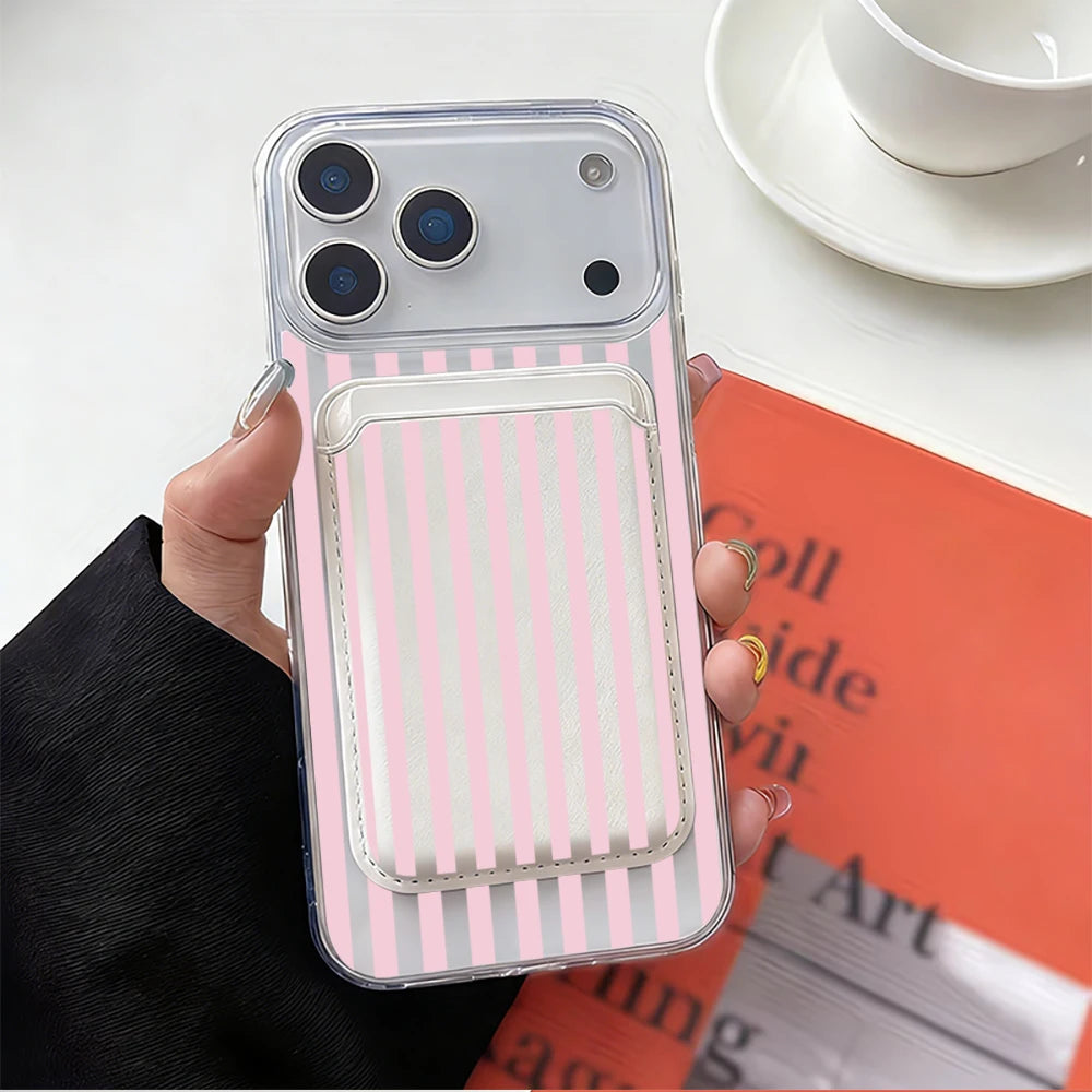 Pink Stripe MagSafe Wallet Case