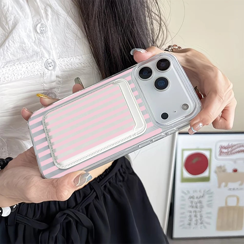 Pink Stripe MagSafe Wallet Case