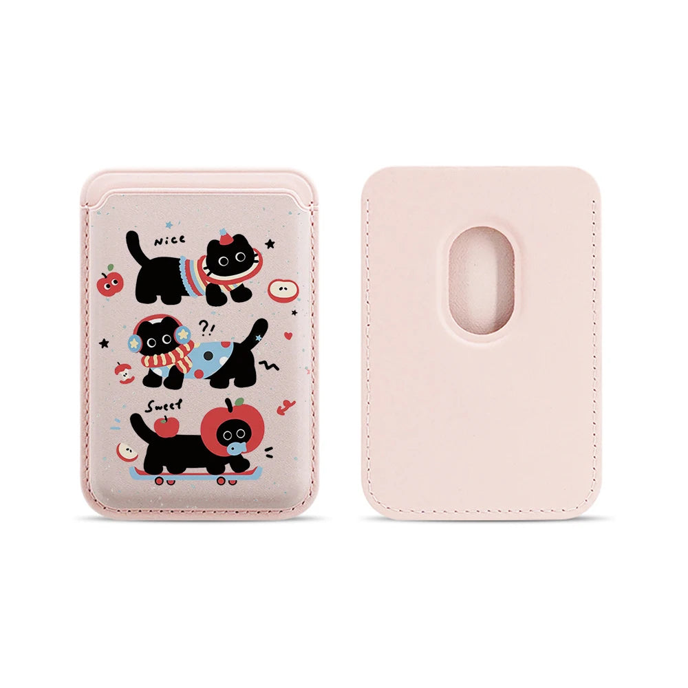 Black Cat MagSafe Card Holder