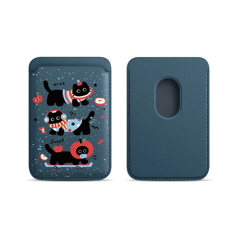 Black Cat MagSafe Card Holder