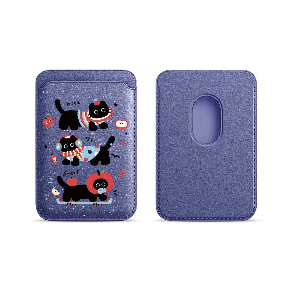 Black Cat MagSafe Card Holder