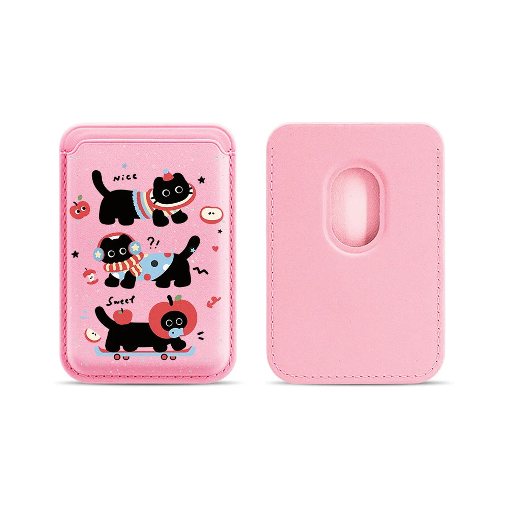 Black Cat MagSafe Card Holder