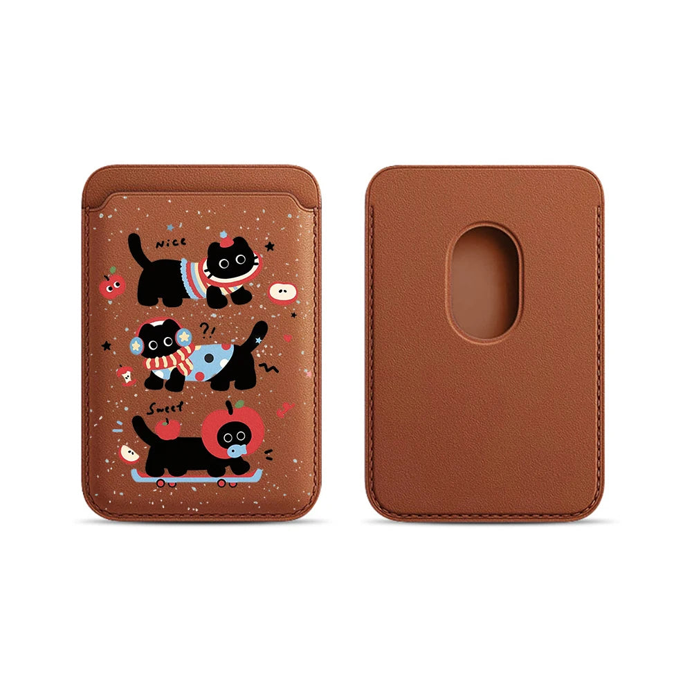 Black Cat MagSafe Card Holder
