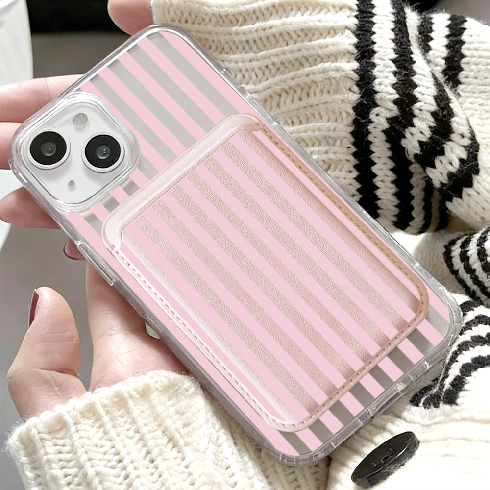 Pink Stripe MagSafe Wallet Case