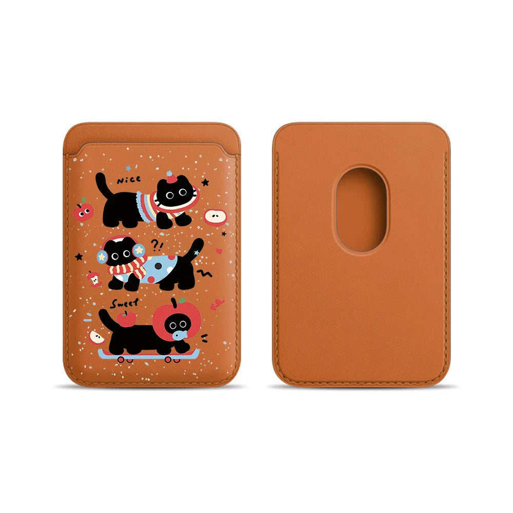 Black Cat MagSafe Card Holder