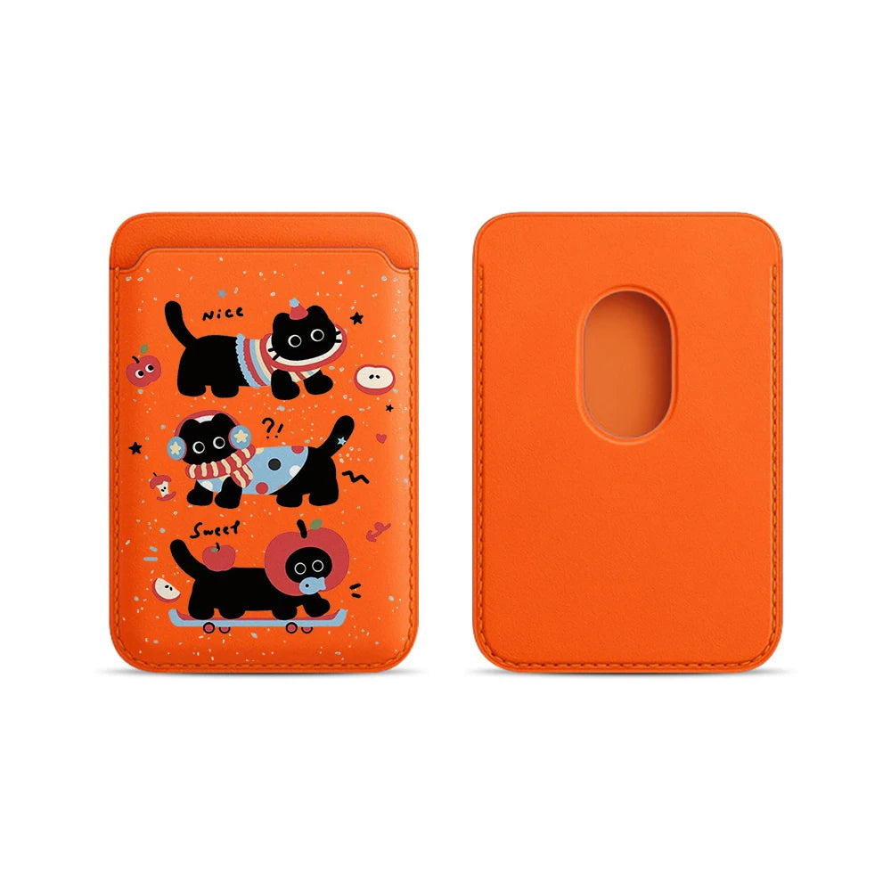 Black Cat MagSafe Card Holder