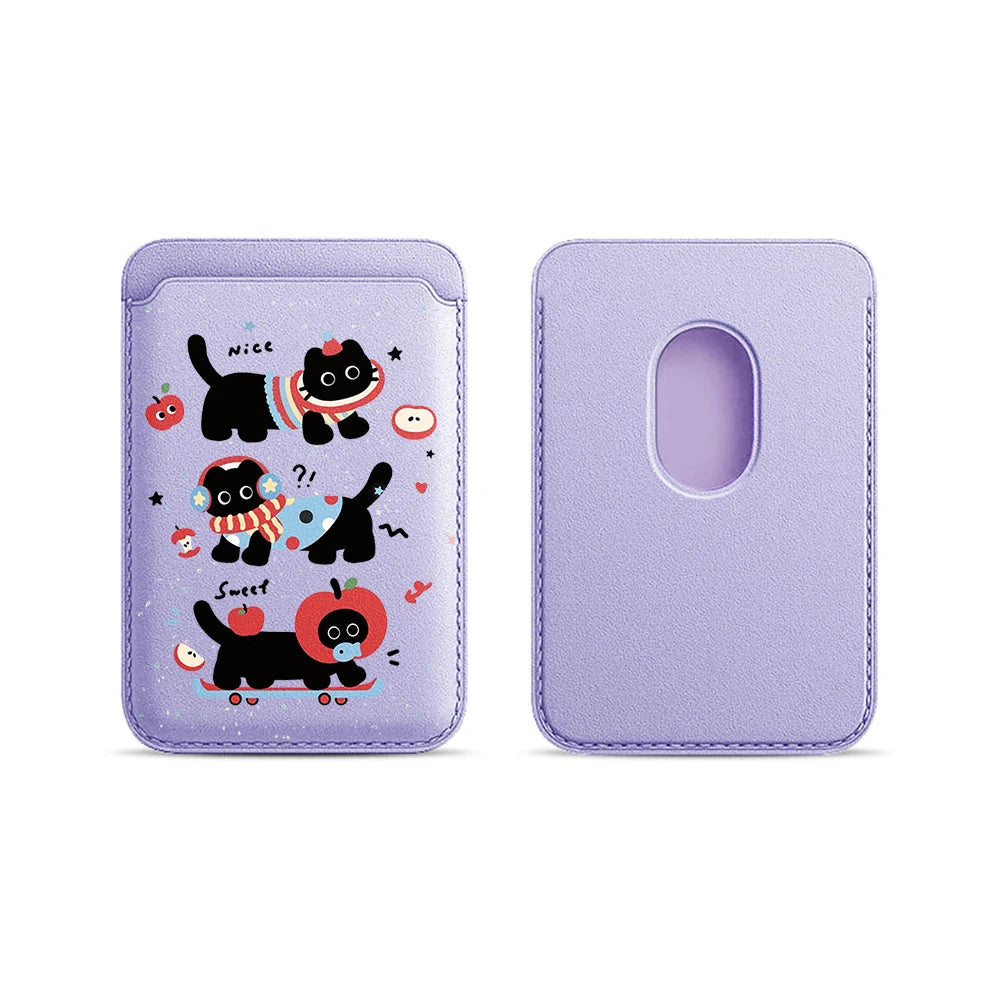 Black Cat MagSafe Card Holder