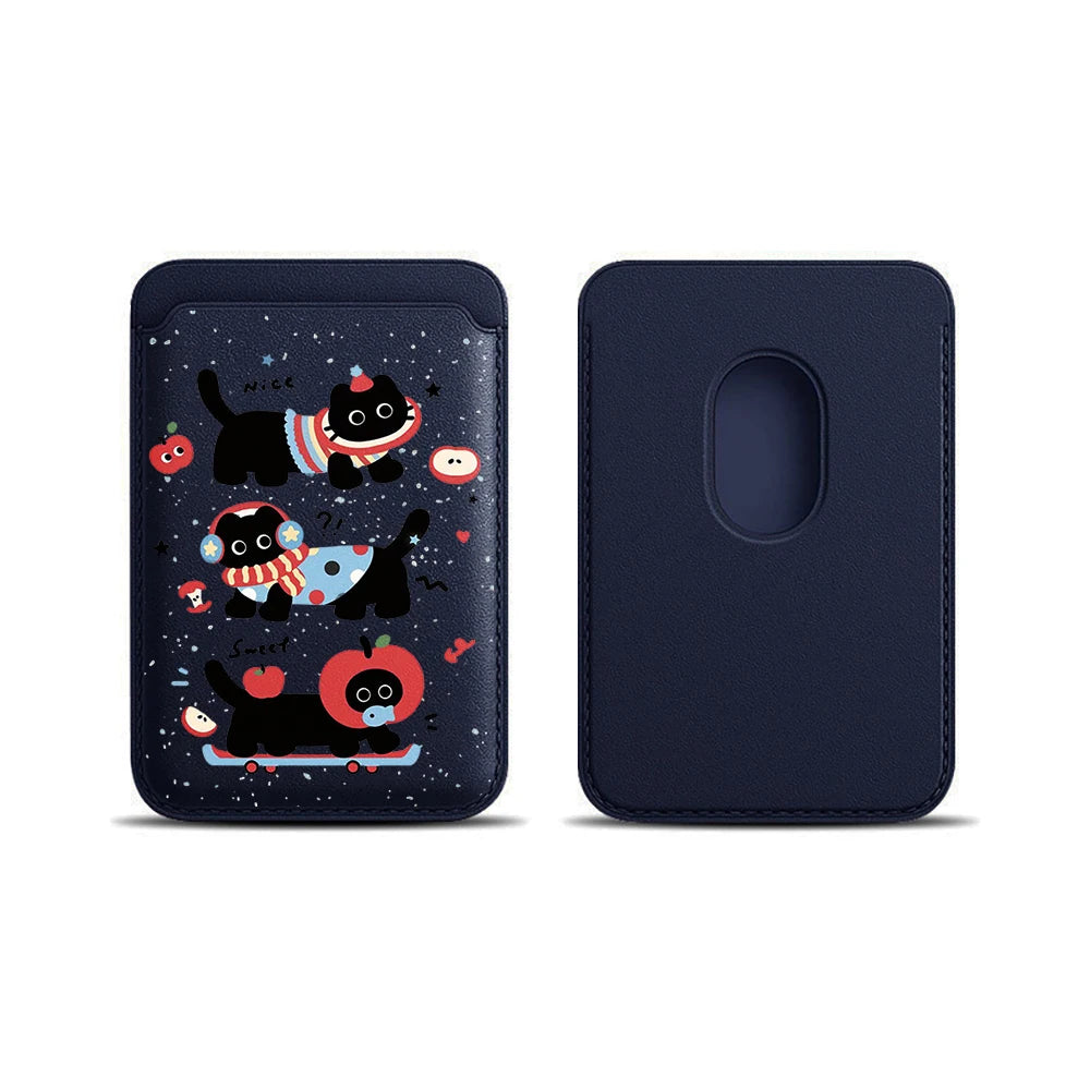 Black Cat MagSafe Card Holder