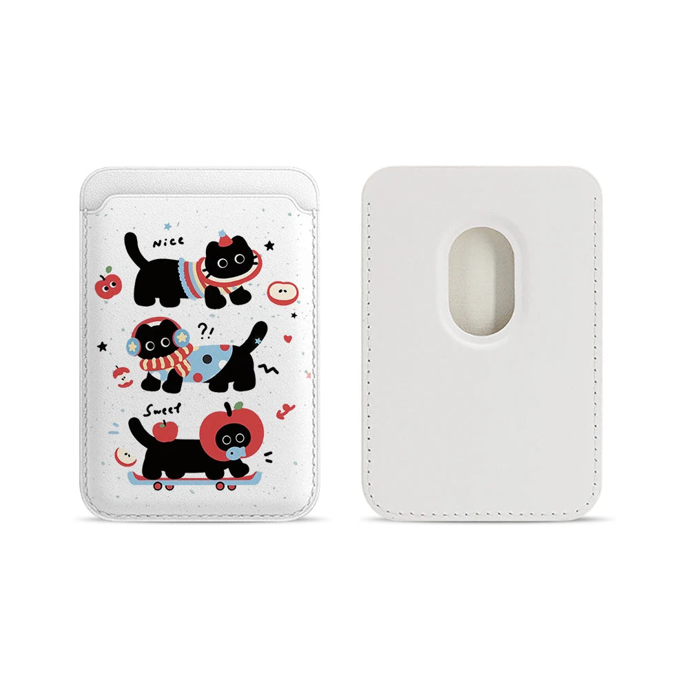 Black Cat MagSafe Card Holder
