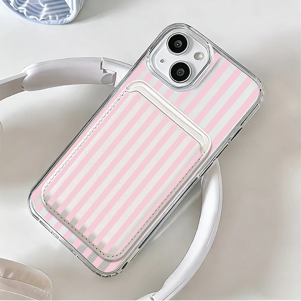 Pink Stripe MagSafe Wallet Case